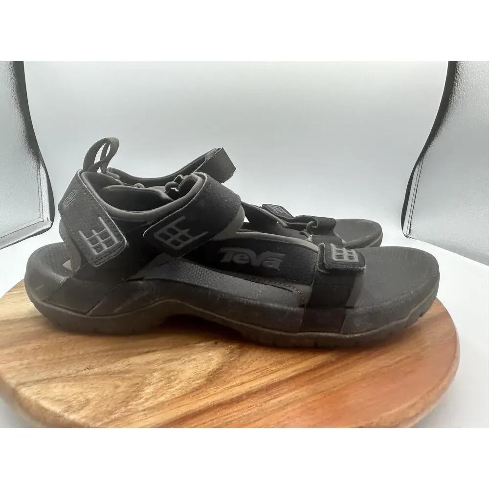 Teva Sandals Mens Sz 9 Black Hook & Loop Strap Sport Hiking Water Minimal Summer
